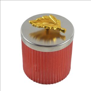 Contenedor de cera de vidrio rojo decorativo con tapa de Metal Vela Tarro de cera Vela Votiva Interior Decoraciones festivas Boda tarro de vela único - Product Image 1