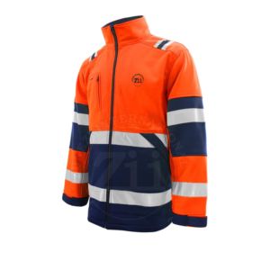 Chaqueta de Seguridad de Alta Visibilidad 5 en 1, ANSI Clase 2, Impermeable, de Poliéster, con Logotipo Personalizado, Reflectante de Dos Tonos - Product Image 3