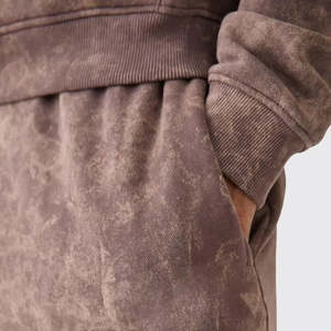 Sweat à capuche délavé à l'acide avec pantalon de jogging qualité supérieure, respirant, streetwear quotidien pour homme - Product Image 5