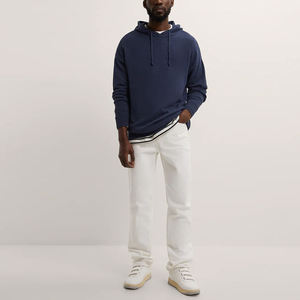 Oem Baggy Sudadera en blanco Calidad Lisa Unisex Azul marino Terry Cloth Sudadera con capucha Premium 100 Algodón Sudaderas con capucha Sin bolsillo Sudaderas con capucha - Product Image 4