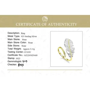 แหวนปรับขนาดได้ ดีไซน์หรูหราสไตล์วินเทจ ประดับขนห่านแท้ ฝังอัญมณี วัสดุอัลลอยด์ สำหรับงานปาร์ตี้ รูปทรงตัวเลข - Product Image 5