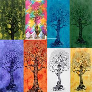 Reine ethnique tenture murale arbre sec fait à la main coton Mandala tapisserie Hippie imprimé literie décor à la maison par les expéditeurs indiens - Product Image 1