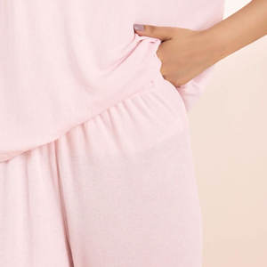 Ensemble pyjama sexy pour femme, col en V, respirant, thermique, avec taille élastique, couleur unie, pour l'hiver 2026 - Product Image 2