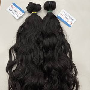 Raw Natural Wavy Weft Hair Bundles 100% Vietnamese Human Hair Extensions No Synthetic No <b>tangle</b> - Product Image 1