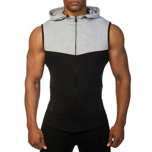 <b>Mens</b> Sleeveless Gym Hoodie Quick Dry Stringer Bodybuilding Muscle Training Breathable Singlet <b>Hood</b> OEM Gym Hoodies Sleeveless - Product Image 1