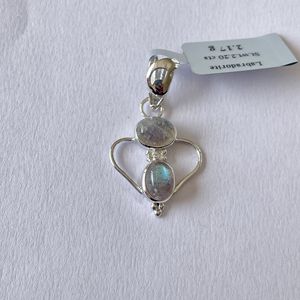 จี้หินลาบราดอไรต์ธรรมชาติสำหรับผู้หญิงจาก Shah Gems เงินแท้ 925 ประดับขอบโรสโกลด์ จี้ห้อยประดับอัญมณี - Product Image 5