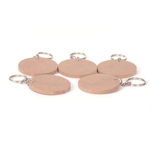 Artisanat promotionnel Souvenir plaine Logo blanc bois de hêtre pendentif bijoux porte-clés porte-clés avec porte-clés - Product Image 6