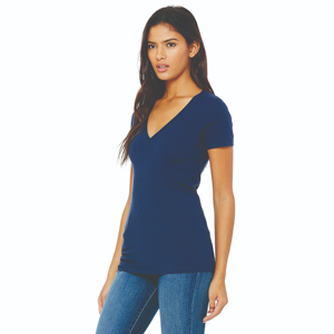 T-shirts à col en V en coton biologique doux et respirant OEM de vêtements écologiques et durables pour femmes sans col - Product Image 2