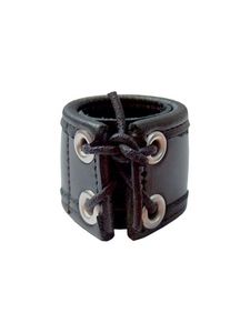 Anillo Estirador de Bolas de Cuero Negro de 3 cm con Ojales Plateados, Anillos Ajustables de Cuero para Pene - Product Image 5