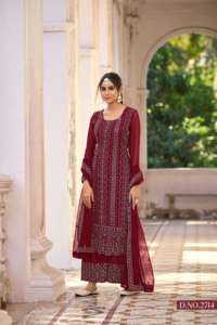 Latest Designer Georgette Silk Embroidery Sequence Work Salwar Suit <b>Indian</b> & <b>Pakistani</b> <b>Clothing</b> by Fab Zone - Product Image 2