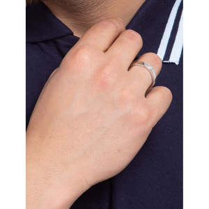 NOVAMART Fine Buy Premium 925 Pure Sterling <b>Silver</b> Cluster <b>Rings</b> for <b>Men</b> Rhodium Plated with Diamond Zircon Bezel Setting Inlay - Product Image 4