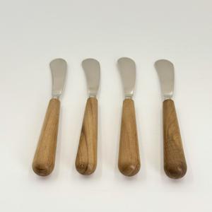 Cuchillos para Mantequilla de Acero Inoxidable de Lujo con Mango de Madera, Aptos para Lavavajillas, Juego de Cubiertos, Perfectos para Decoración de Mesa Moderna para Fiestas - Product Image 3
