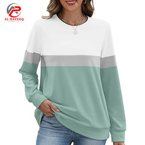 Sudaderas bordadas personalizadas para mujer Puff estampado liso casual Jersey de algodón en relieve Sudadera de cuello redondo de gran tamaño para mujer - Product Image 3