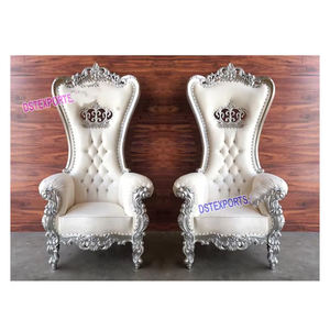 เก้าอี้เจ้าบ่าวเจ้าสาวและเจ้าบ่าวสีขาวและเงินสไตล์ Paisley สีขาวและสีเงิน - Product Image 4