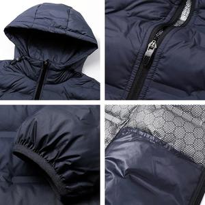 Chaqueta de pato blanca para hombre, Parka térmica de invierno de alta calidad, cálida, gruesa, a prueba de viento, capucha acolchada, impermeable, bolsillo de tela ligera - Product Image 6