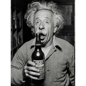 Impression d'art moderne Einstein avec un style de design « Have a Beer » - Product Image 1