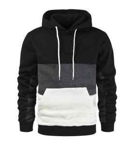 Automne hiver sweat à capuche décontracté Patchwork pull à capuche sweats thermiques logo personnalisé bloc de couleur à manches longues sweats à capuche pour hommes - Product Image 3