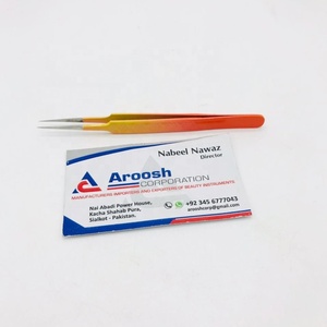 Pince à épiler d'extension de cils à pointe pointue en acier inoxydable de haute qualité couleur Ombre Logo personnalisé en gros - Product Image 3