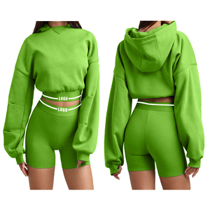 100% conjunto personalizable para mujer, secado rápido, transpirable, ligero, conjunto de 2 piezas para mujer, de algodón 100% Material, logotipo personalizado - Product Image 6
