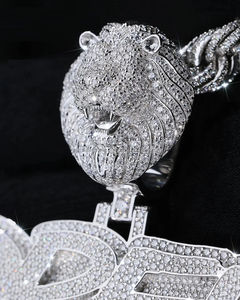 Nouveau luxueux 925 argent Sterling glacé nom collier nouveau Design VVS laboratoire cultivé diamant Hip Hop bijoux personnalisés - Product Image 2