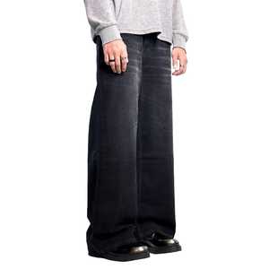 Pantalones Vaqueros de Mezclilla, Corte Recto, Pierna Ancha, Deslavados, Holgados, Pantalones Anchos al por Mayor, Pantalones Vaqueros Unisex de Mezclilla Extra Grandes - Product Image 3