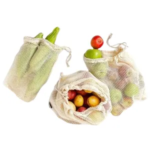Purely Organic: Custom Size Organic Cotton Drawstring Mesh Bag - Superior Quality for Fresh and Sustainable Produce