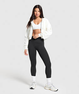 Prix d'usine doux blanc goutte épaule femmes sweat à capuche surdimensionné Top vente Anti-rides et respirant sweats à capuche vierges pour les femmes - Product Image 3