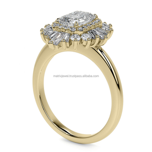 2,5 quilates corte radiante Moissanite compromiso oculto Halo Boda nupcial Split Shank solitario anillo regalo para aniversario - Product Image 6