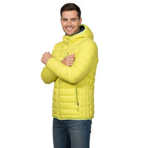 Chaqueta Acolchada para Hombre, Color Amarillo Sólido, Diseño Personalizado, Tejido Transpirable, Relleno de Algodón, Manga Larga, con Capucha - Product Image 5