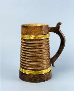 Premium Quality Handcrafted Koi Design Wood <b>Beer</b> <b>Mug</b> with Straw Portable Eco-Friendly Made in India for Party Occasions - Product Image 5