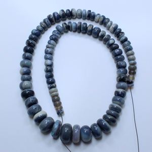 Lightning Ridge ลูกปัดโอปอลสีดำทรงกลมเรียบลูกปัดโอปอลอัญมณีโอปอลออสเตรเลียลูกปัดโอปอลสีดำทำเครื่องประดับ5X11.5MM ขนาด14นิ้ว - Product Image 4