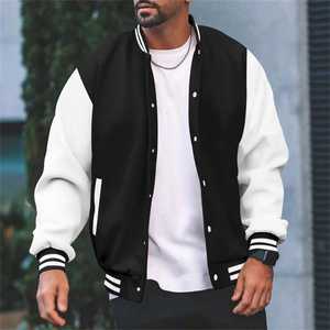 Veste bomber décontractée tendance pour homme, veste d'hiver coupe-vent et chaude pour femme, design à col en V, veste à boutons - Product Image 1
