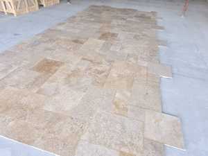 Travertin brun rustique turc moderne dégringolé mat 1.2cm motif français ensemble carreaux extérieur piscine intérieure villa cuisine - Product Image 4