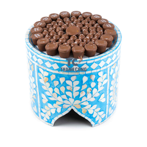 Wholesale Best <b>Set</b> of 2 High Quality Mother of Pearl <b>Cake</b> <b>Stands</b> and MOP Inlay Chocolate Tray for Ramadan Eid Mubarak 2023 - Product Image 2