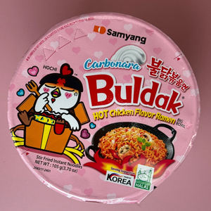 Samyang Carbonara Hot Chicken Ramen Big Bowl 105g Nouilles instantanées coréennes épicées saveur crémeuse Repas rapide Snack Pack pour adultes - Product Image 6