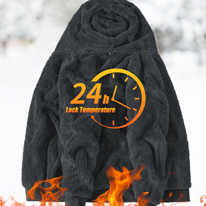 เสื้อสเวตเตอร์มีฮู้ดผ้าฝ้ายผสมขนแกะมีฮู้ดแบบพอดีตัวเสื้อฮู้ดของผู้ชายมีกระเป๋าผ้าถักพิมพ์ลายธรรมดา - Product Image 2