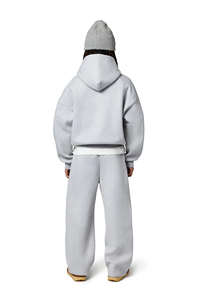 เสื้อฮู้ดแขนยาวเปิดไหล่ตกไซส์ใหญ่สำหรับผู้ชายเสื้อวอร์มสไตล์เฟรนช์เทอร์รี่ออกแบบได้ตามต้องการ - Product Image 3