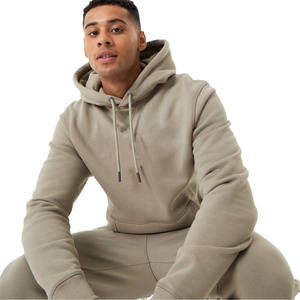 ชุดวอร์มฤดูหนาวแบบยูนิเซ็กซ์ OEM ผ้าฝ้ายฟลีซ 100% เสื้อฮู้ดดี้และกางเกงขายาวแบบเรียบสำหรับผู้ชาย - Product Image 3