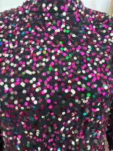 Nueva moda señoras elegante fiesta de noche vestido de cóctel manga larga cuello cuadrado recto rebordear bordado brillante Natural - Product Image 4