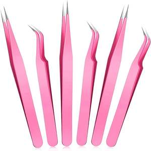 แหนบปลายขนตาปลอมสแตนเลสสีทองสีดำฉลากแยกปริมาณ - Product Image 1