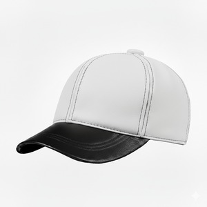 Casquettes en cuir de chèvre véritable 100% nouveau design, couleur blanc et noir, légères, pour unisexe. - Product Image 1