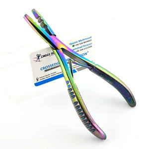 Gran oferta de herramientas de extensión de cabello, alicates de prensado de microeslabones, herramientas de estilismo para extensiones de cabello de 2 orificios, acero inoxidable, color arcoíris - Product Image 1