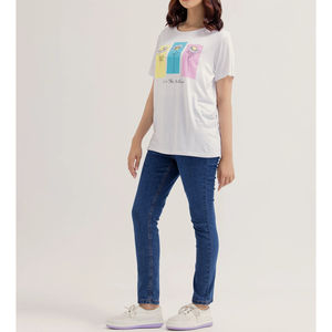 Camisetas de Manga Corta para Mujer, Estampado Serigrafiado, Casuales, Ecológicas, Personalizadas, Básicas, Cuello Redondo, Tela Jersey, Antiarrugas, de Secado Rápido - Product Image 2