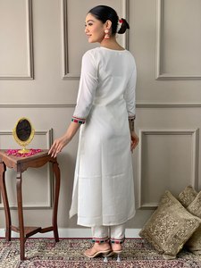 LAUNCHING NEW DESIGNER MODERN FESTIVE PARTY WEAR KURTI PENT with DUPATTA FABRIC VISCOSE and EMBROIDERED WORK - Product Image 4