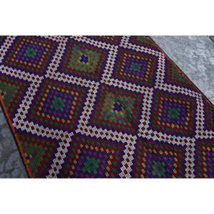 Alfombra turca Vintage étnica roja verde 5,7X11 pies área grande respaldo de látex de lana patrón abstracto 10mm de espesor para habitación de pasillo - Product Image 5