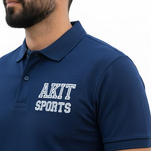 Vente en gros de chemises de golf à manches courtes en coton 100% tricoté solide, séchage rapide, haute qualité, logo brodé personnalisé, pour hommes, décontractées - Product Image 5