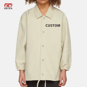 GDTEX Custom Vintage Kid Girl Beige Coaches Jacket Spread collar Cierre de botón Cordón en Hem Coaches Kids Jacket