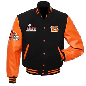 Chaqueta Varsity Resistente de Lana y Poliéster con Logotipo Bordado en la Parte Delantera para Logotipos Personalizados, Escuelas y Marcas de Ropa Urbana, para Hombre, Invierno - Product Image 6