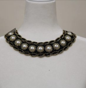 Collar de Perlas y Cuentas en Negro, Dorado y Crema, de Moda, para Coser, Collar de Perlas, Collar con Flecos de Perlas, Pañuelo con Perlas - Product Image 2