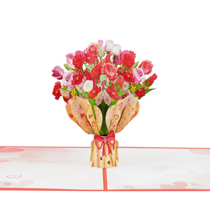 OEM 3D Rose Flower Pop Up Card Custom <b>Printed</b> <b>Paper</b> Greeting Card for Valentine Wedding Gift - Product Image 3